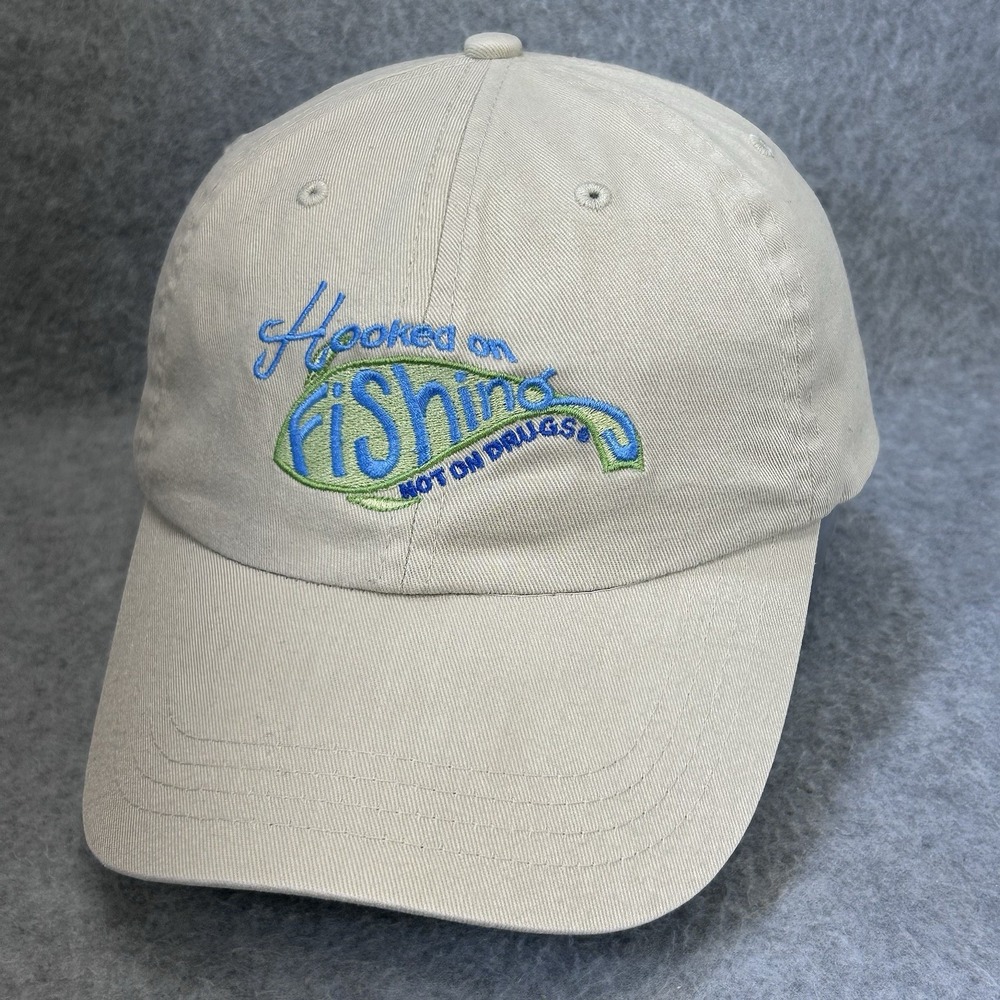 Hooked on Fishing Not on Drugs Mens Tan Adams Cap Arkansas Game Fish OSFA
